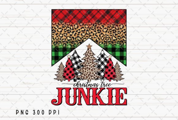 Christmas Tree Junkie Buffalo Plaid PNG: Cozy Digital Design