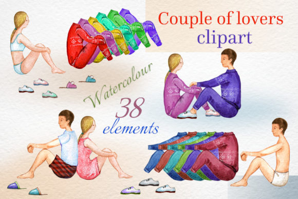 Clothing Clip Art, Dress Up a Couple: A Designer's Watercolor Toolkit