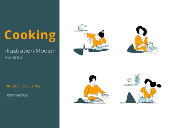 Cooking Line Illustration: Elevating Visual Design with Culinary Art