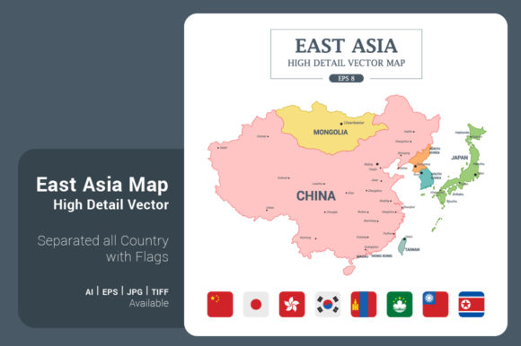 EastAsia Map Color Separated Country: A Complete Design Toolkit