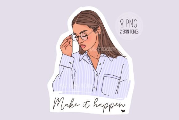 Fashion Boss Girl Png: Stylish Planner Stickers & Clip Art