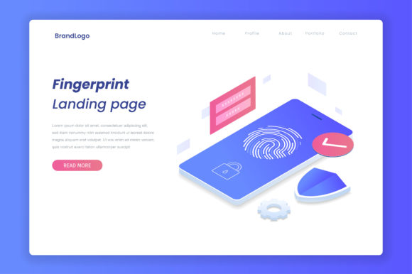 Fingerprint Identity Sensor Isometric: Digital Trust Visualized