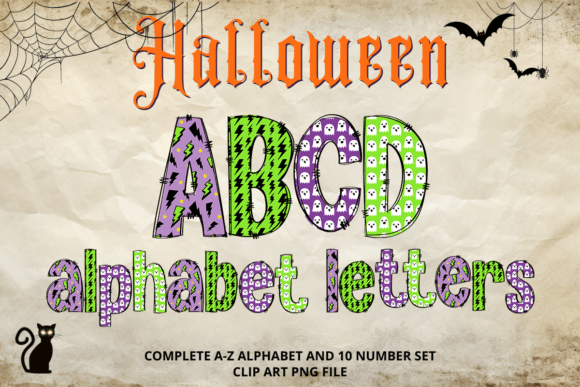 Halloween Doodle Alphabet Letters PNG5: Beyond Basic Type