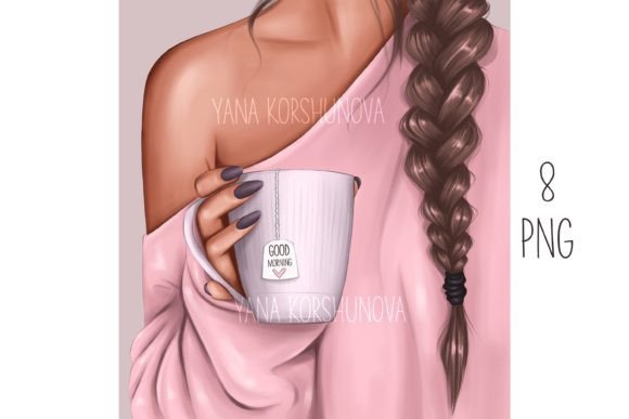 Morning Girl Clipart: Good Morning Png for Creative Projects