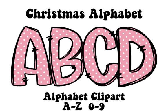 Pink Dot Christmas Alphabet Clipart: Your Festive Design Toolkit