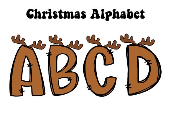 Reindeer Christmas Doodle Alphabet Png: Festive Design Magic