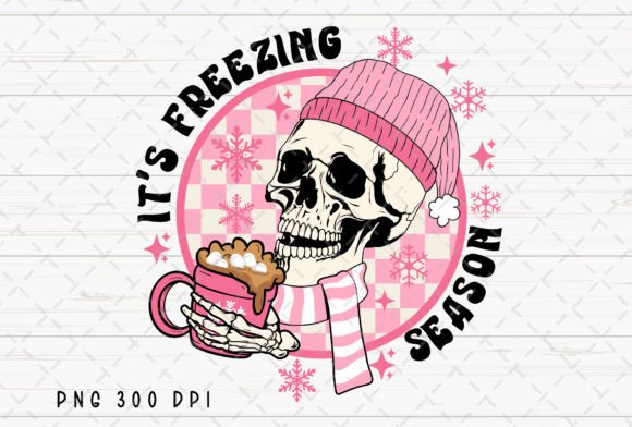 Retro Freezing Season Skeleton Hot Cocoa: A Cozy, Quirky Design Asset