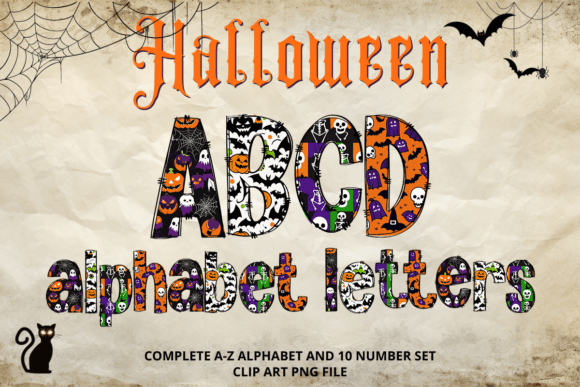 Spooky Style: Unlocking Halloween Doodle Alphabet Letters PNG7