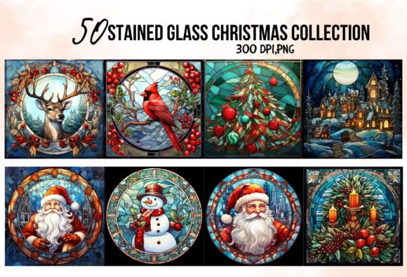 Stained Glass Christmas Sublimation: A Luminous Design Collection