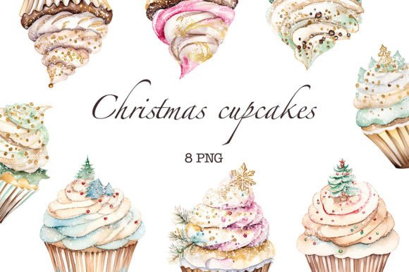 Sweeten Your Seasonal Projects with Christmas Cupcakes Clipart